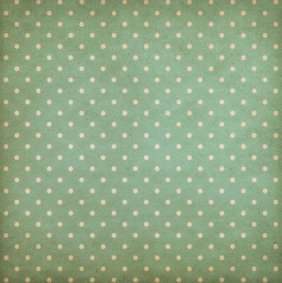 Sticker Retro polka dot blauw of cyaan patroon op oud behang