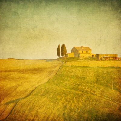 Retro Toscaans landschap