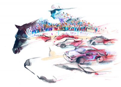 Sticker Rijden en snelle auto's