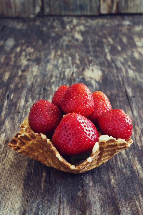 Sticker rijpe tuin aardbeien