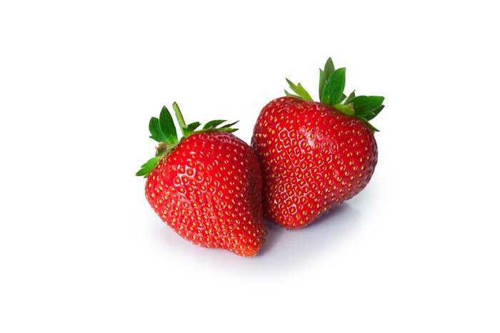 Sticker Ripe strawberries on white background
