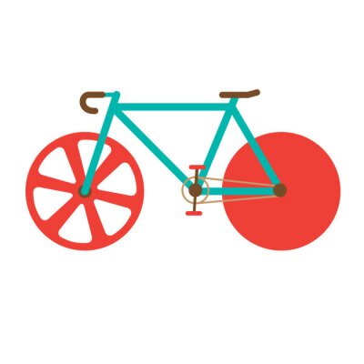 Sticker Road Bike Vector Illustration.