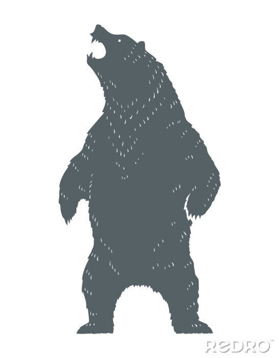 Sticker Roaring Bear Silhouette