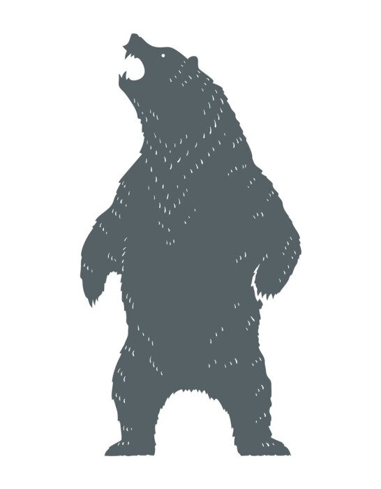 Sticker Roaring Bear Silhouette