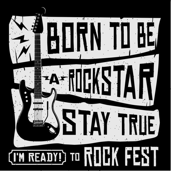 Sticker Rock Music Festival Vector T-shirt of Poster Illustratie
