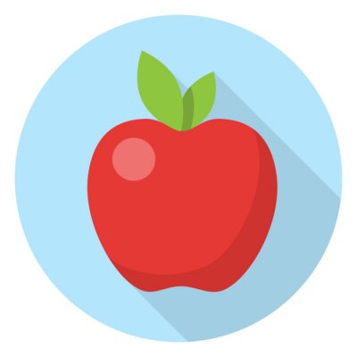 Sticker Rode appel eenvoudige afbeelding