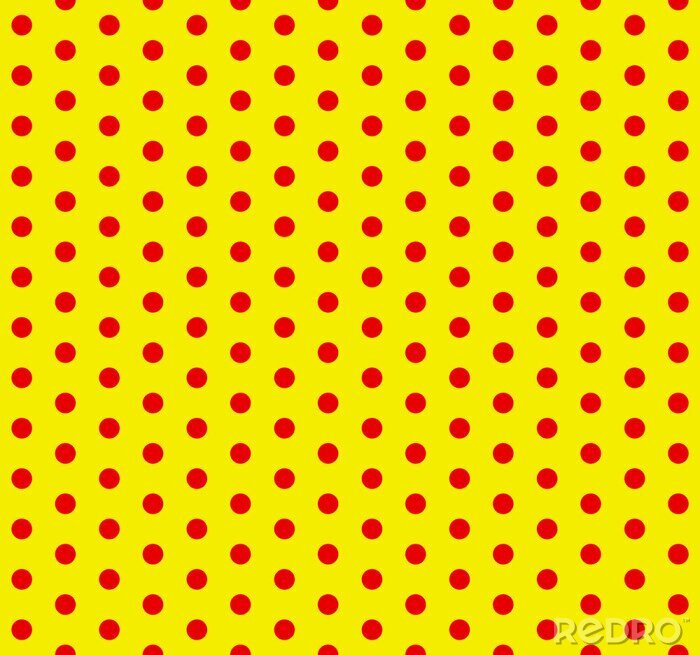 Sticker Rode stippen op een geel pop-art als achtergrond