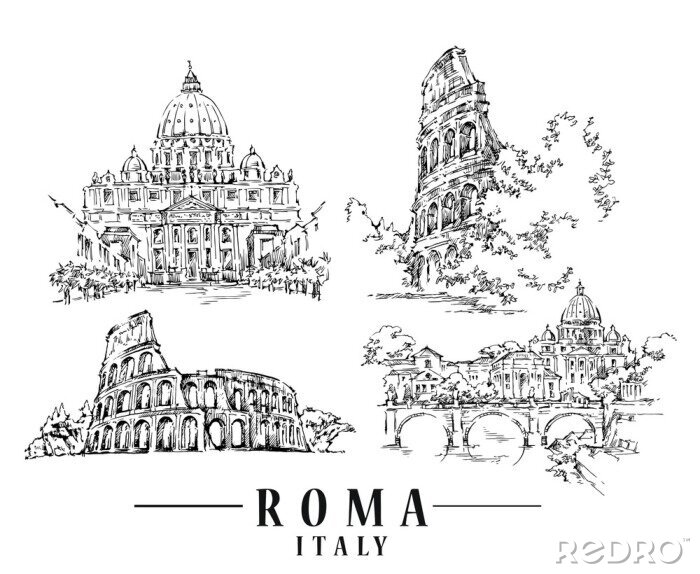 Sticker Roma schets