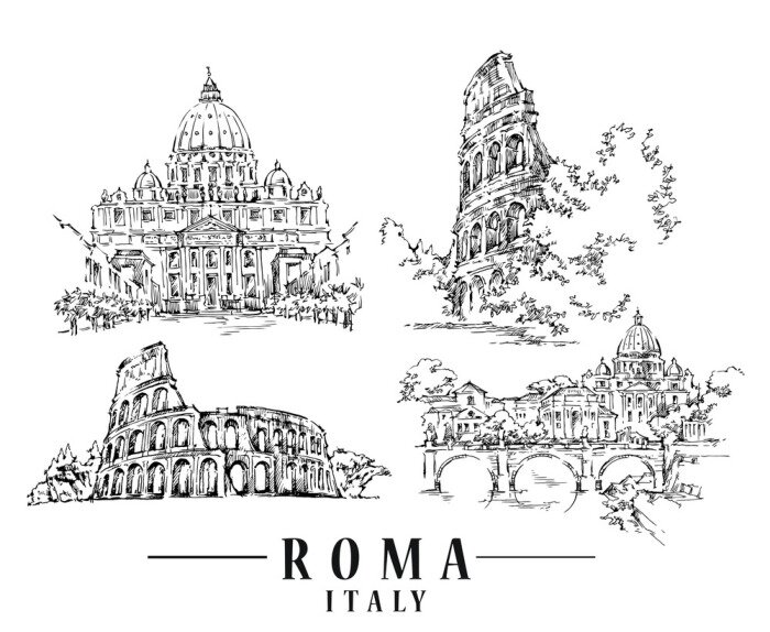Sticker Roma schets