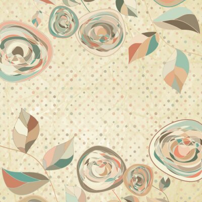 Sticker Romantische bloemen met uitstekende rozen. EPS 8