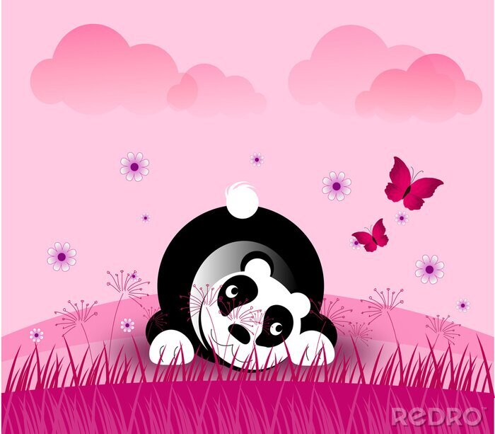 Sticker Romantische panda