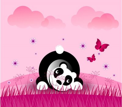 Sticker Romantische panda