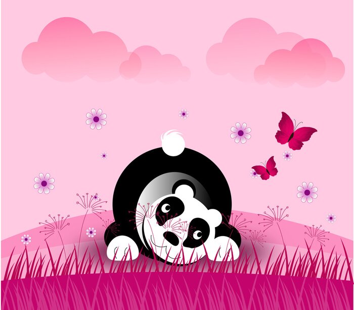 Sticker Romantische panda