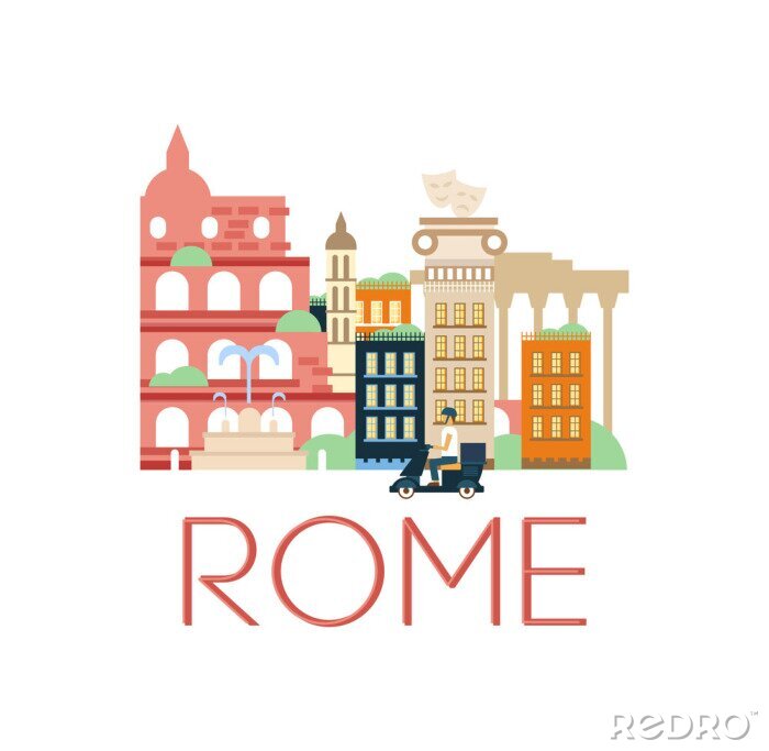 Sticker Rome Classic Toristic Scenery