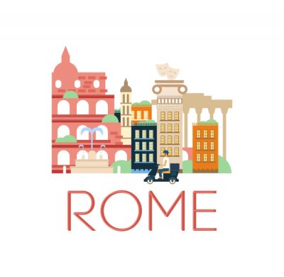 Sticker Rome Classic Toristic Scenery