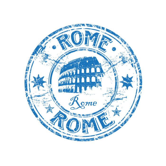 Sticker Rome rubberstamp