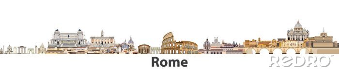 Sticker Rome vector stad skyline