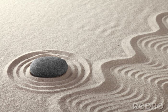 Sticker Ronde steen op zand