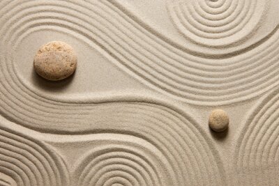 Sticker Ronde stenen op een zand