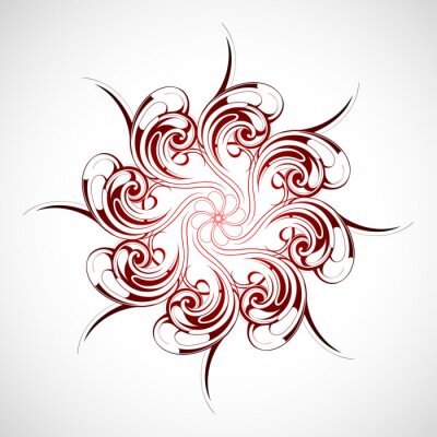 Rood-zwart abstract zonnenpatroon