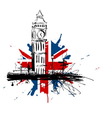 Sticker Royaume-Uni Big Ben drapeau