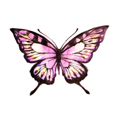 Sticker Roze delicate vlinder