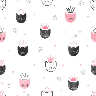 Roze hoofdjes van kittens met kroontjes