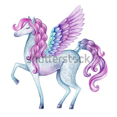 Sticker Roze Pegasus