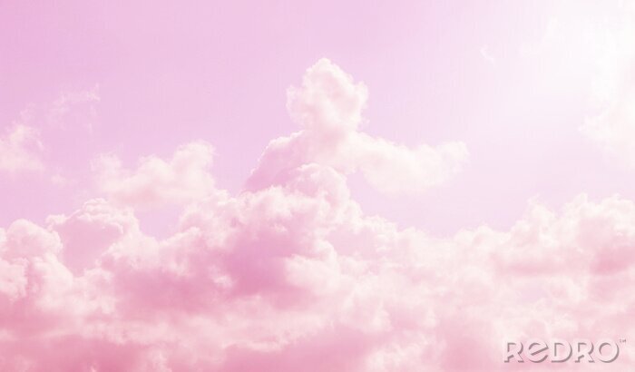 Sticker Roze wolken en lucht