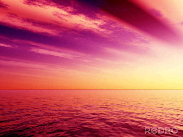 Sticker Roze zeezicht