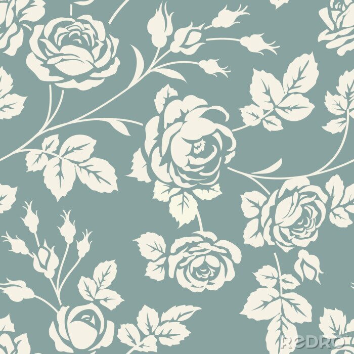 Sticker Rozen wit op een lichtblauwe achtergrond