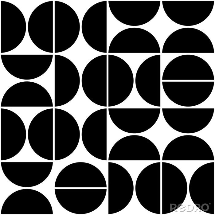 Sticker Samenstelling van zwarte halve cirkels