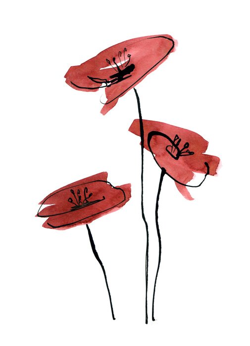 Sticker Samenvatting geschilderde bloemen achtergrond