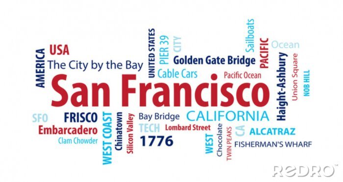 Sticker San Francisco, Californië, Verenigde Staten