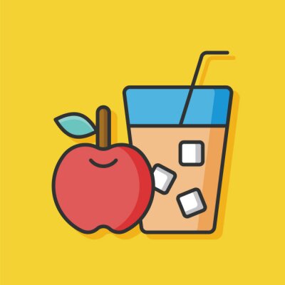 Sticker sap drinken vector icon