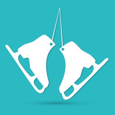 Sticker schaatsen vectorsymbool