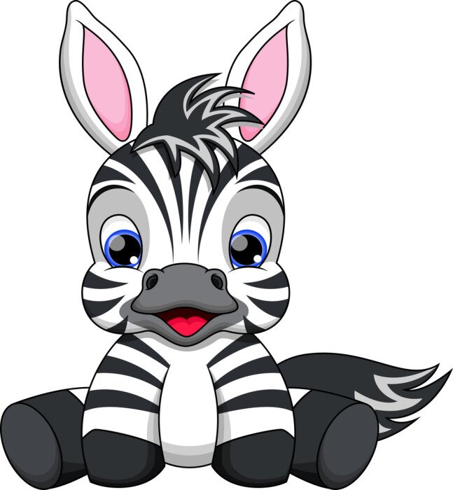 Sticker schattige baby zebra
