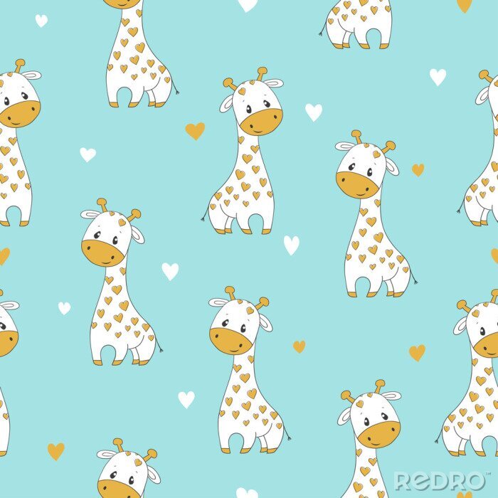 Sticker Schattige giraffen voor kinderen in cartoonstijl