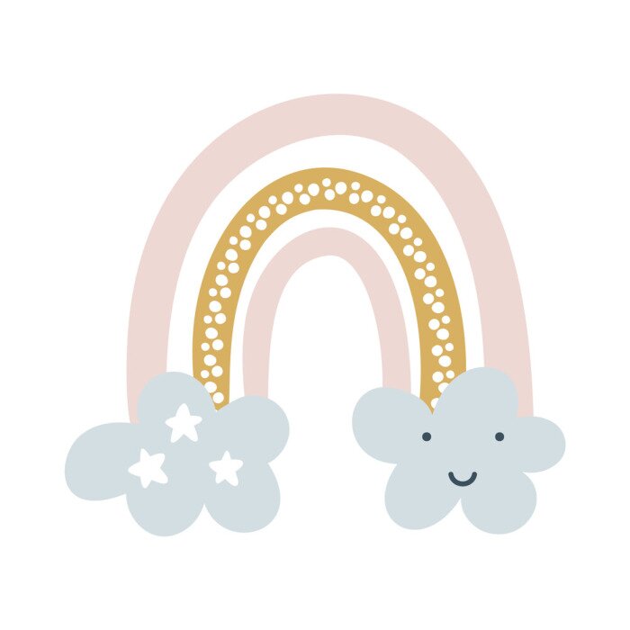 Sticker Schattige regenboog in scandinavische stijl