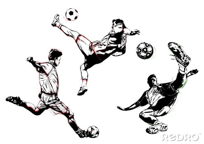 Sticker Schets van drie spelers