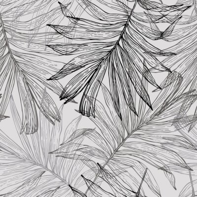 Schets van exotische palmbladeren