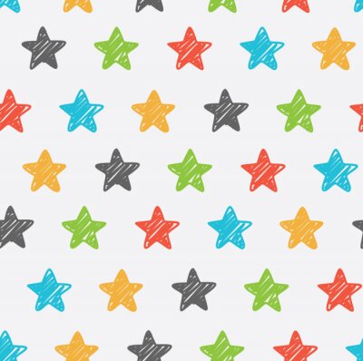 Sticker Schetsmatig ster naadloze achtergrond