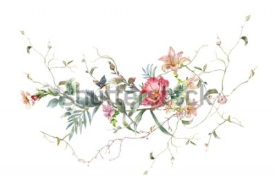 Sticker Schilderen met bloemen retro