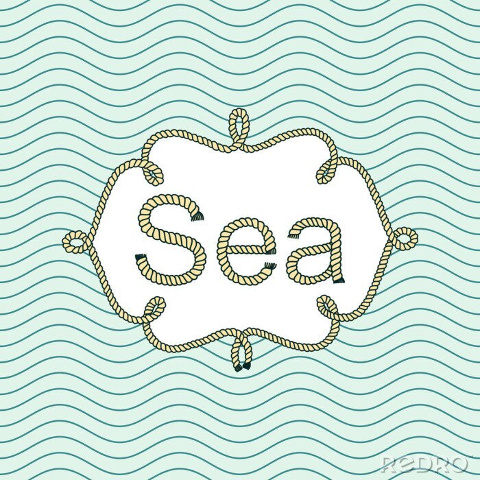 Sticker Sea vintage banner met plaats voor uw tekst. retrobehang