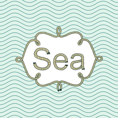 Sticker Sea vintage banner met plaats voor uw tekst. retrobehang