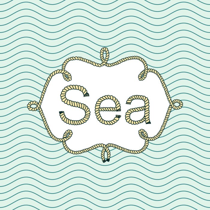 Sticker Sea vintage banner met plaats voor uw tekst. retrobehang