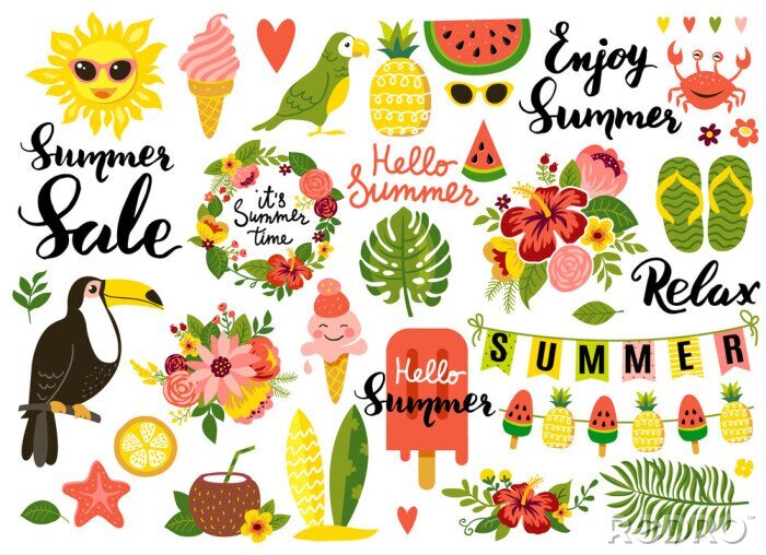 Sticker Serene tropische graphics met een vakantiegevoel