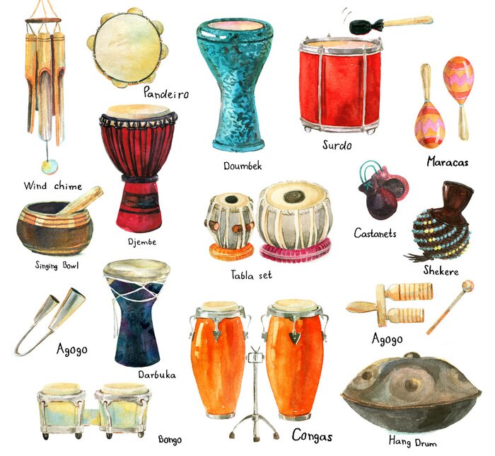 Sticker Set percussie-instrumenten
