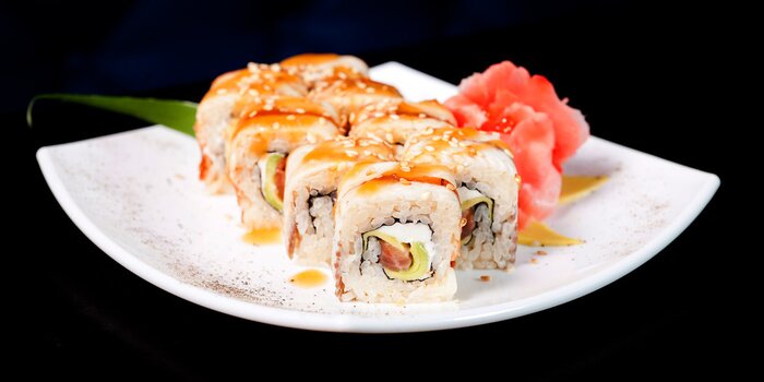 Sticker Set van broodjes op een houten donkere tafel.