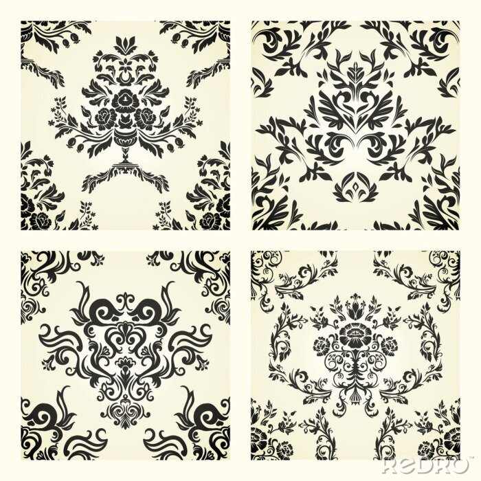 Sticker Set van damast patronen